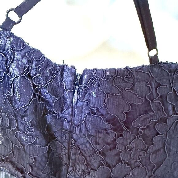 Lulu's Zenith Navy Blue Lace Sleeveless 
Halter Maxi Dress NWT size Large - Picture 11 of 16